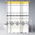 thumbnail image 1 of Extra Long 72"x84" Moroccan Style Shower Curtain Set with Plastic Hooks Machine Washable Waterproof Polyester Fabric Bathroom Curtain Modern Farm for Bathroom Decor, Yellow Grey White, 1 of 5