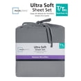 thumbnail image 2 of Mainstays Washed Ultra Soft Microfiber Bed Sheet Set, Twin-XL, Soothing Grey, 3 Piece, 2 of 11