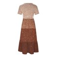 thumbnail image 5 of FAIWAD Robes Maxi d'Été pour Femmes à Manches Courtes à Paillettes Colorblock 2024 Vacances Tendance Fluides avec Poches Robe, 5 of 5