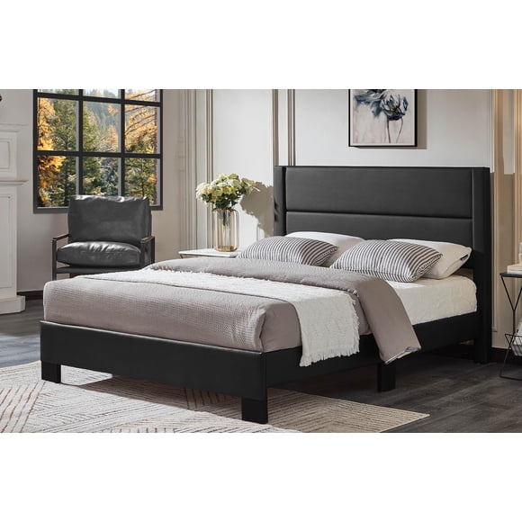 Charlotte Black Chic Tufted Platform Bed