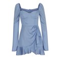 thumbnail image 4 of Robe d'Été pour Femmes 2024 Mode Grande Taille Printemps/ Décontractée Col en V Manches Longues Ample Décontractée Robe Rabais de 50 % Liquidation!, 4 of 6