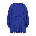 thumbnail image 4 of Womens Oversized Sweatshirt Dress Long Flowy Patchwork Pullover Tops Cute Drop Shoulder Sweatshirts Fall Long Sleeve Mini Dress Teen Girls Crewneck Solid Tunic Pleated Loose Clothing Beig, 4 of 5