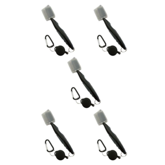 Baohd Stainless Steel Golf Club Brush Ergonomic Handheld Replacement Solid Color Shoe Brushes Cleaning Tool Accessories Grey with Lid 5Set