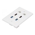 thumbnail image 1 of 6 Port  Wall Outlet With USB3.0, CAT6, Soldering Free Ethernet Wall Plate For Wall Mounted Hdtvs, Streaming Video Players, Projectors, Compatible With Cat5, Cat5e And Cat6, 1 of 8