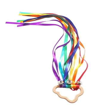 IMENGL Jouet Anneau en Ruban en Bois Jouet Sensoriel pour Bébé Jouet Fait à la Main Nuage Couleur Arc-en-Ciel avec Anneau en Bois Molaire Jouet de Dentition Garçon Fille Activités pour Tout-Petits 1-3, Aimants pour Réfrigérateur pour Tout-Petit, Animal