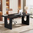 thumbnail image 1 of Tribesigns 70.9" Modern Executive Desk, Wood Large Office Computer Desk for Home Office, Black, 1 of 5