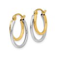 thumbnail image 2 of Boucles d'Oreilles Doubles en Or Jaune et Blanc 14K, 2 of 4
