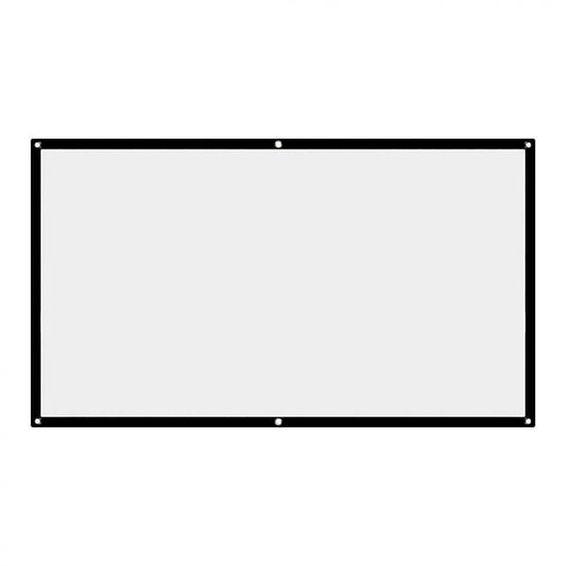 EGNMCR 84-inch portable foldable wall projector HD screen with a 4:3 aspect ratio, designed for home theatre, outdoor use, and versatile applications like meetings, classrooms, and backyard movies. The matte white screen with 1.1 gain ensures vivid HD projection. Features include holes with small hooks for easy installation on flat surfaces, ropes, or walls. Made of crease-resistant polyester, it folds into a compact size for portability.