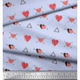thumbnail image 2 of Soimoi Blue Rayon Fabric Triangle & Arrow Heart Printed Fabric 1 Yard 56 Inch Wide, 2 of 5