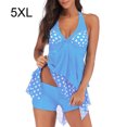 thumbnail image 3 of facefd Halter Women Backless Swimsuit Bench Suit Light Blue 5XL, 3 of 6