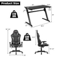 thumbnail image 3 of Goplus Z-Shaped Racing Style Desk &  Massage Gaming Chair Set for Home Office, 3 of 8