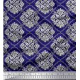 thumbnail image 1 of Soimoi Rayon Crepe Fabric Damask,Leaves & Floral Block Fabric Prints by Yard 46 Inch Wide, 1 of 3