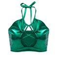 thumbnail image 2 of Women‘s Shiny Bra Rave Bandeau Vest Bra Holographic Crop Top Backless Metallic Rave Suit, 2 of 6