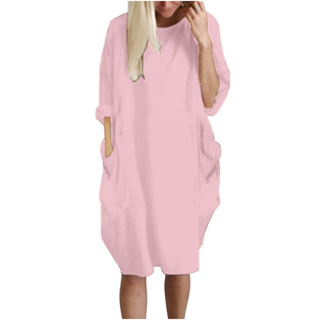 Hauts Grande Taille pour Femmes Robe Ample avec Poches pour Femmes Col pour Dames Décontracté Hauts Longs Robe Grande Taille Hauts Grande Taille pour Femmes Hauts pour Femmes Grande Taille Hauts pour Femmes Robe Grande Taille Femmes Grande Taille