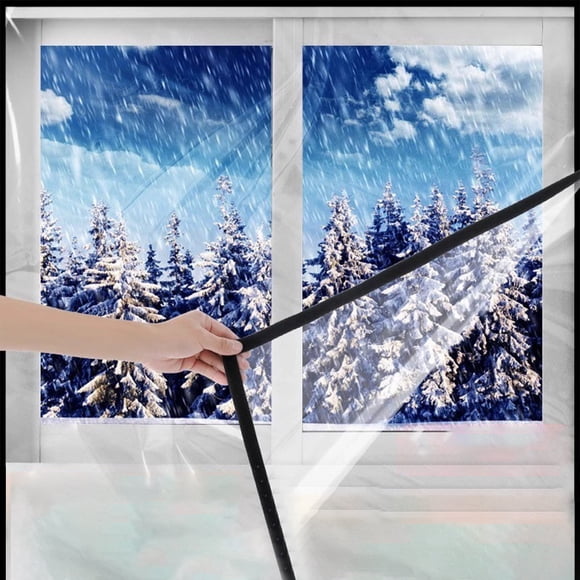 Winter Windproof Window Film | Transparent Thermal Insulation Curtain | Self-Adhesive Frost Protection | 150x160cm or 180x200cm Size | Includes Installation Kit