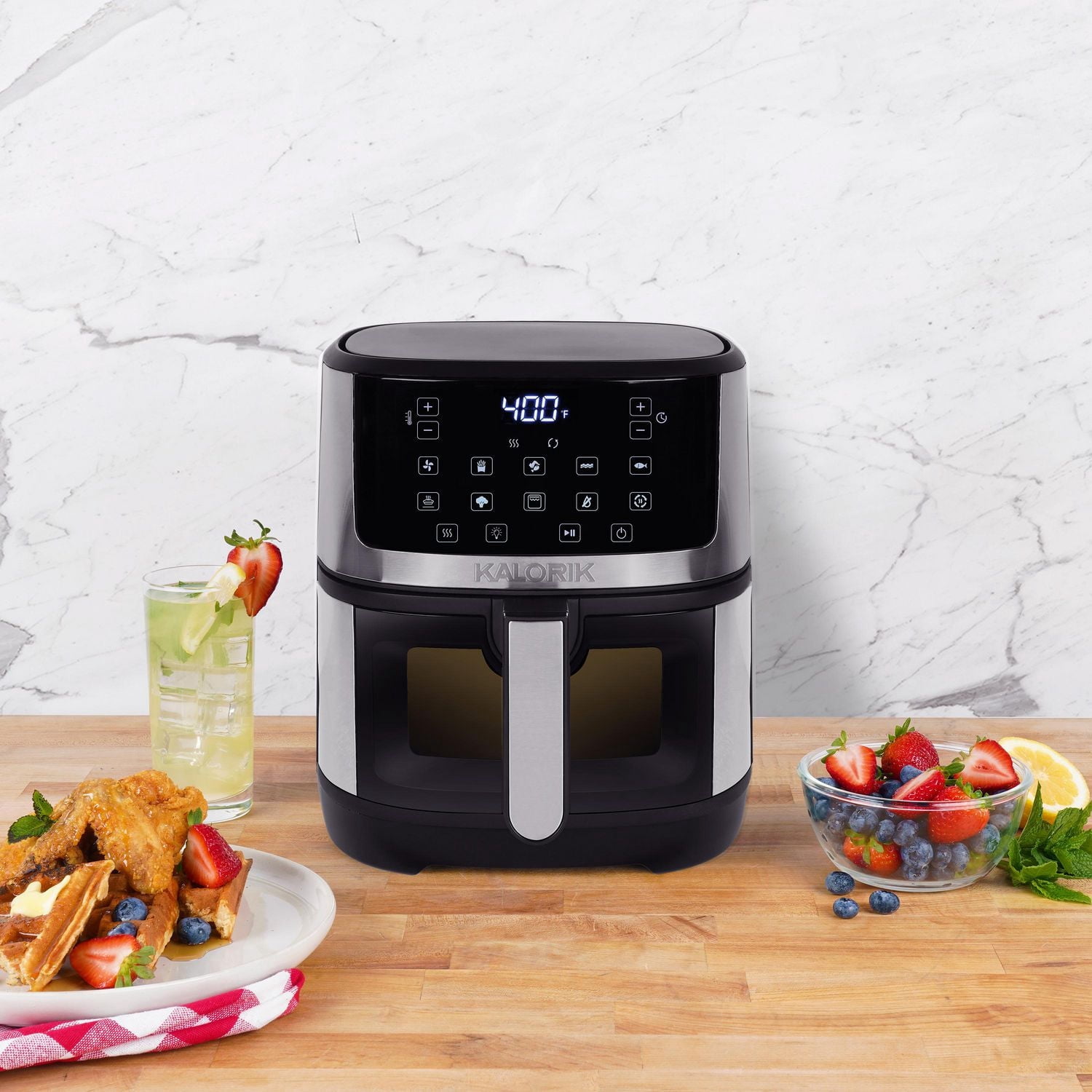 Kalorik® 5-Quart Touchscreen Air Fryer with Window, Stainless Steel FT 52328 SS