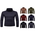 thumbnail image 1 of Chandail à Col Roulé pour Homme, Décontracté, Basique, Coupe Ajustée, Léger, Manches Longues, T-Shirt, Gris Foncé, TTG, 1 of 5
