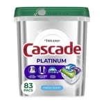 Cascade Platinum Dishwasher Pods, Dishwasher Detergent, Dish Detergent Soap, Fresh 83CT