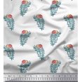 thumbnail image 1 of Soimoi Poly Georgette Fabric Leaves & Floral Block Fabric Prints by Yard 52 Inch Wide, 1 of 3