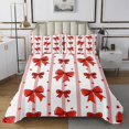 thumbnail image 1 of Erosebridal Princess Bowknot Quilt Sets for King Size Bed, Red Ribbon Bed Set, Cartoon Stripes Decor, 1 of 5