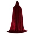 thumbnail image 1 of Unisex Solid Velvet Halloween Witch Cape - Multiple Sizes Accessory for Parties and Performances, 1 of 2