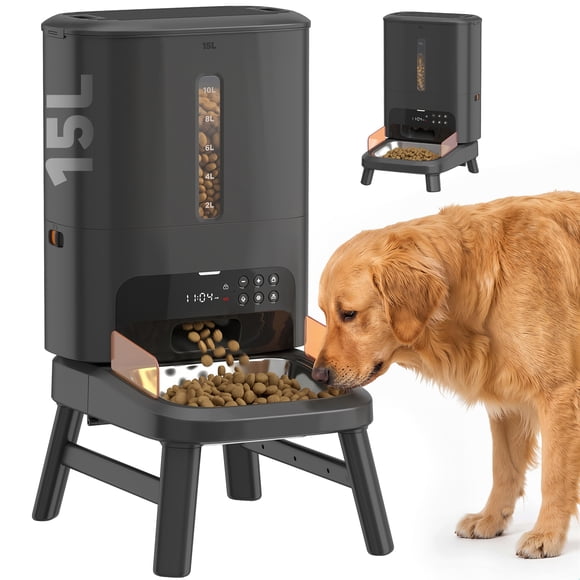 PawHut Automatic Dog Feeder for Large Breed 15L/63 Cups Dog Food Dispenser