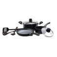 thumbnail image 2 of Starbasix 8-Piece Non-Stick Cookware Set, Aluminum Pots and Pans with Glass Lids, Nylon Utensils, Oven Safe, Dishwasher Safe, 2 of 5