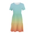 thumbnail image 4 of Amzcrzy Robes pour Femmes Robes Décontractées pour Femmes Robes d'Été Décontractées à Manches Courtes Robe T-Shirt à Étages Mini Robes avec Poches Robes Décontractées pour Femmes, 4 of 5