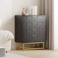 thumbnail image 2 of 4-Drawer Dresser with Wide Storage, Modern MDF Chest with Gold Metal Legs & Anti-Tip Design for Bedroom, Living Room, Entryway Storage, 2 of 7