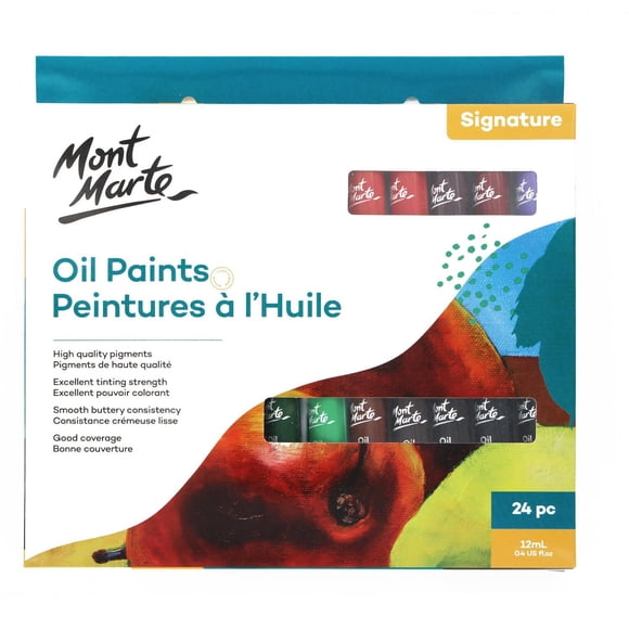 MONT MARTE Oil Paints Set 24pcs, 12 mL (0.4 US fl. oz), High Quality, Excellent Coverage