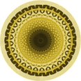 thumbnail image 1 of Ahgly Company Tapis Rond Lavable en Machine Intérieur Transitionnel Jaune Foncé Vert, 7 Pieds Rond, 1 of 7