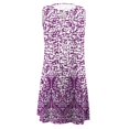 thumbnail image 5 of HKEJIAOI Robe Fleurie pour Femmes Robe d'Anniversaire Mode Femmes Décontractée Aguichant Col Rond Robes Imprimées Été Sans Manches Robe Chandail Rabais Liquidation Violet, 5 of 5