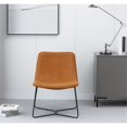 thumbnail image 3 of Chaise d'Appoint Grayson en Simili Cuir Caramel Sable avec Base Noire, 3 of 8