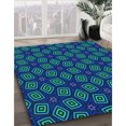 thumbnail image 3 of Ahgly Tapis Rond Lavable en Machine Intérieur Transitionnel Turquoise Foncé Vert, 4 Pieds Rond, 3 of 7