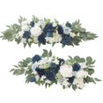 thumbnail image 3 of 2 Pieces Wedding Arch Flowers Hanging Wreath Flowers Backdrop Garland Artificial Blue, 3 of 6