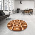 thumbnail image 4 of Ahgly Company Tapis Rond Lavable en Machine Intérieur Transitionnel Orange, 8 Pieds Rond, 4 of 7