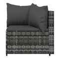 thumbnail image 2 of vidaXL Garden Corner Sofas with Cushions 2 pcs Grey Poly Rattan, 2 of 5
