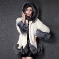 thumbnail image 2 of Pompotops Womens Ladies Solid Warm Faux Coat Jacket Winter Turn Down Collar Outerwear, 2 of 9