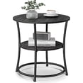 thumbnail image 1 of VASAGLE Side Table, 2-Tier Round End Table, Nightstand with Steel Frame for Small Spaces, Living Room, Bedroom, Charcoal Gray and Ink Black, 1 of 6