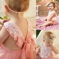 thumbnail image 3 of Newborn Baby Girls Lace Floral Bodysuit Jumpsuit Summer Sleeveless Backless Romper Clothes, 3 of 5