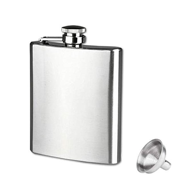 QualitChoice 4 5 6 7 8 10 18oz Stainless Steel Hip Alcohol Flask Cap + Funnel No.08 1Set