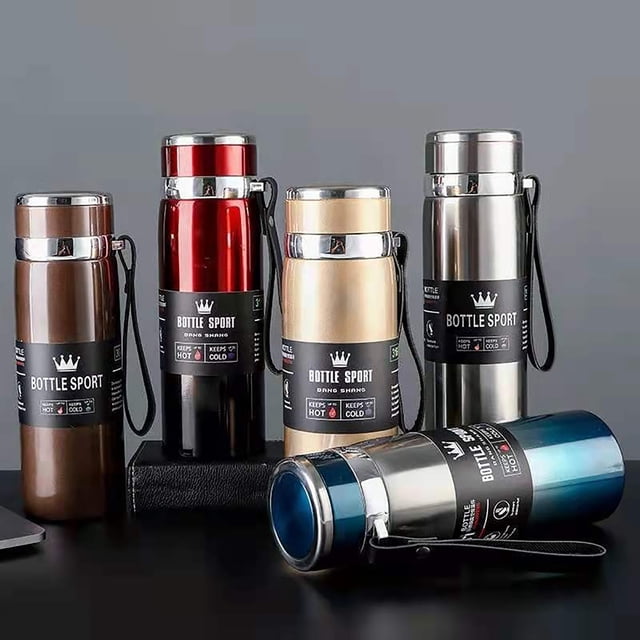 Vaidha Winter Portable Rope Insulation Cup Stainless Steel Outdoor Vehicle Mounted Large Capacity Insulation Cup 800mL