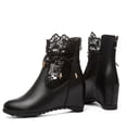 thumbnail image 4 of Cameland Oversized Women's And Bare Boots With Pointed Sloping Toe And Lace Cut Out Short Boots, 4 of 5