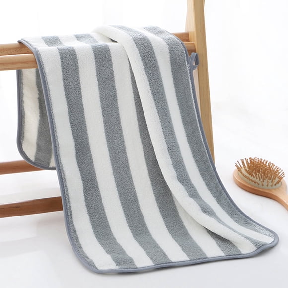 Meitianfacai 1 Coral Velvet Towel Adult Daily Use Household Hygroscopic Dry Towel Hair Beach Towel, Gray