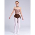 thumbnail image 3 of Jhaoyu Robe de Danse Lyrique pour Filles Robe de Ballet Enfants Sans Manches Gymnastique Justaucorps Jupe Haute Basse Marron 10, 3 of 7