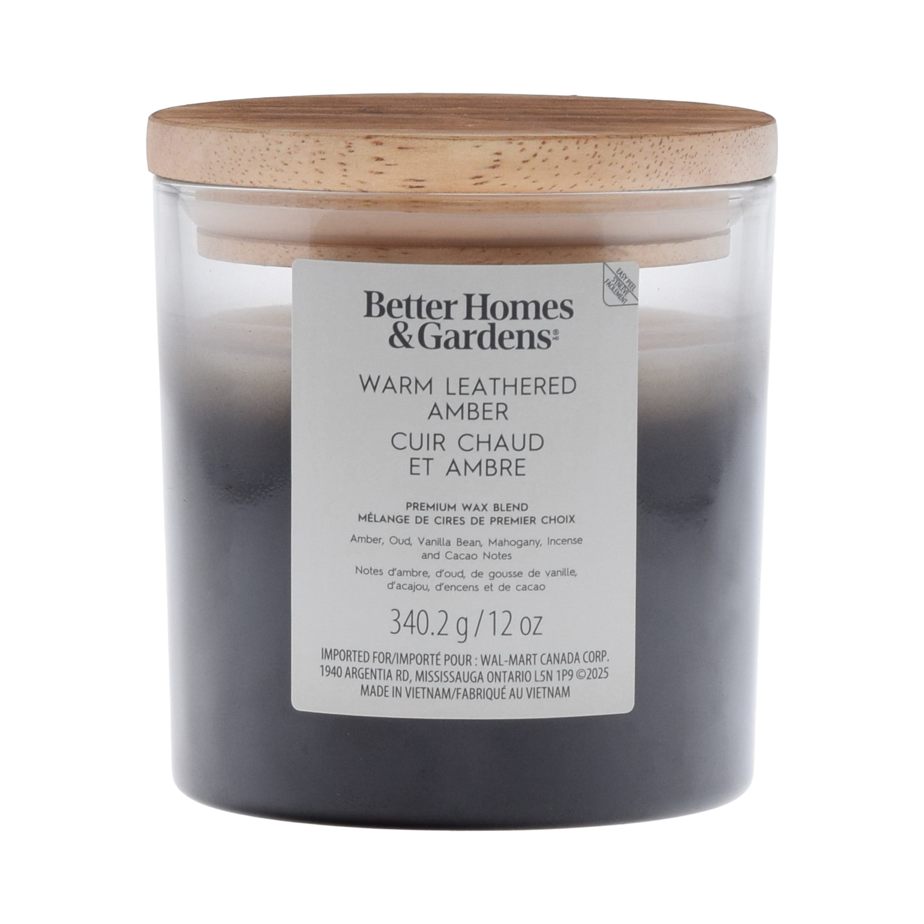 Better Homes & Gardens Scented 2-wick 12 oz. Parrafin Wax Ombre Jar Candle, Warm Leathered Amber