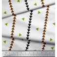thumbnail image 2 of Soimoi Green Rayon Crepe Fabric Geometric Triangle & Jamdani Print Fabric by Yard 46 Inch Wide, 2 of 2