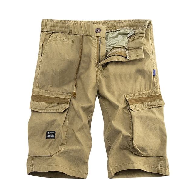 Cameland Men's Casual Pure Color Outdoors Pocket Beach Work Trouser Cargo Shorts Pant