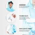 thumbnail image 2 of Mens Long Sleeve Shirt Polyester Hoodie Rash Guard for Men Running Hiking Blue XL, 2 of 7