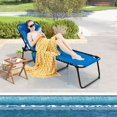 thumbnail image 4 of Costway 2 PCS Folding Chaise Lounge Chair Portable Sun Lounger with Adjustable Backrest Navy, 4 of 8